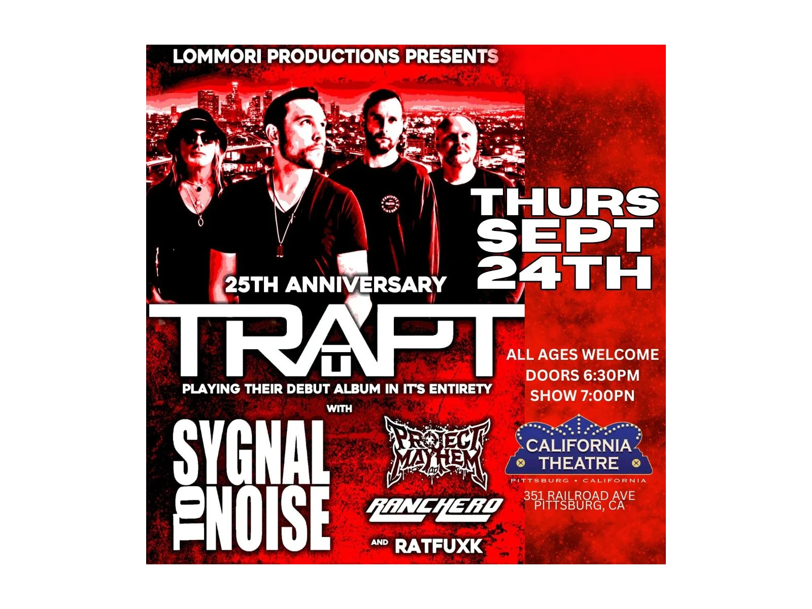 Trapt 25th Anniversary concert artwork