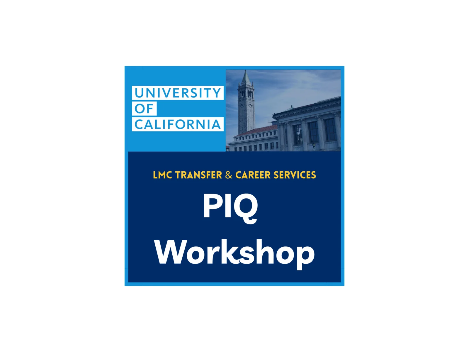 Official Los Medanos College artwork for the PIQ workshop