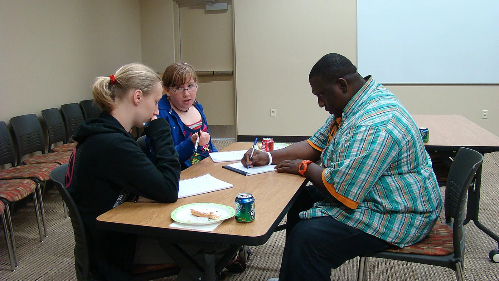 Young writers developing a poem together during a workshop