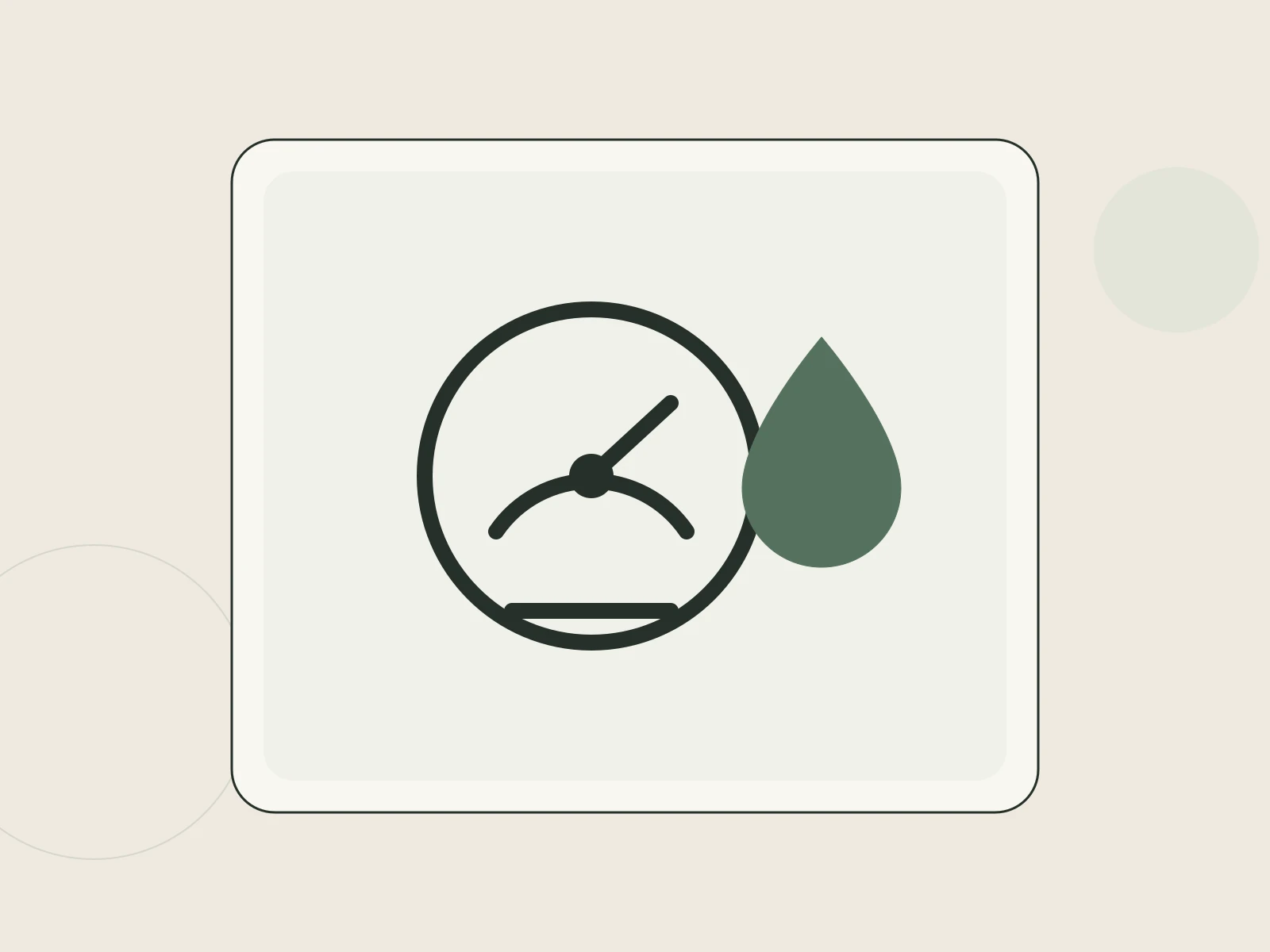 A water meter and droplet representing a home water-use evaluation