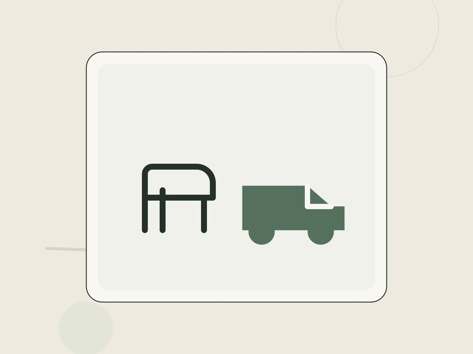 A sofa and collection truck representing scheduled bulky-item pickup