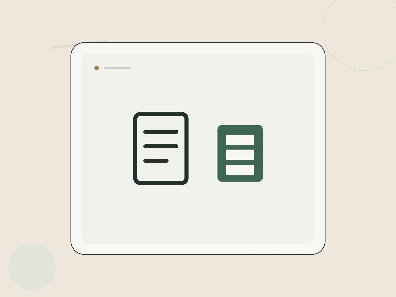 A civic planning document beside a simplified data-center server building