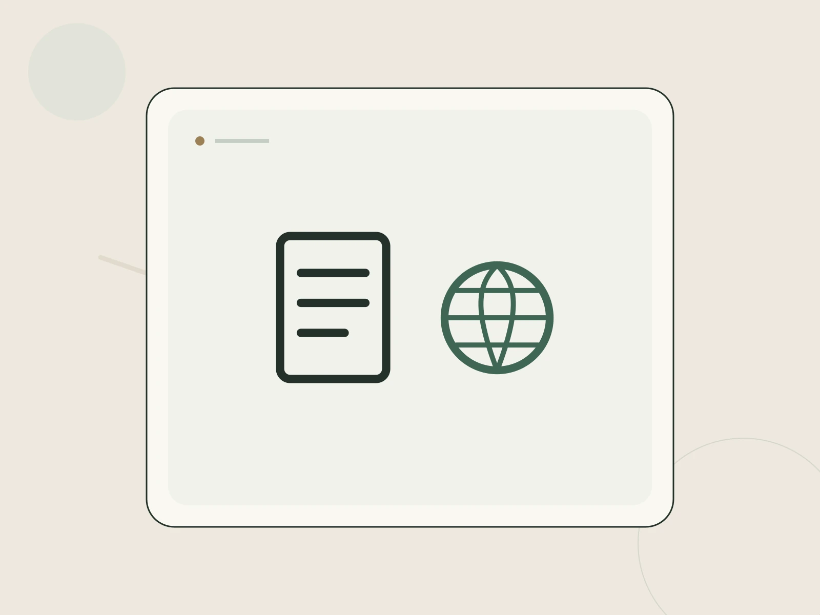 A document, globe, and community connection symbol for newcomer resources