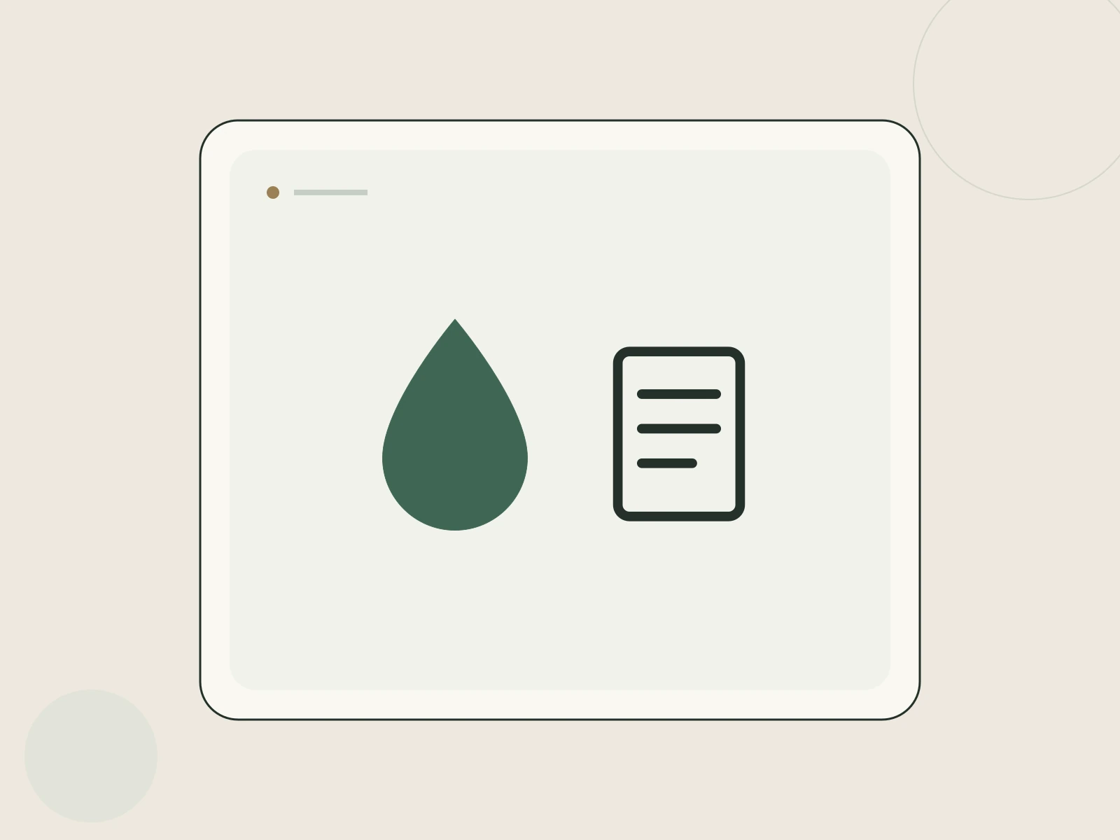 A water utility statement beside a droplet and payment check