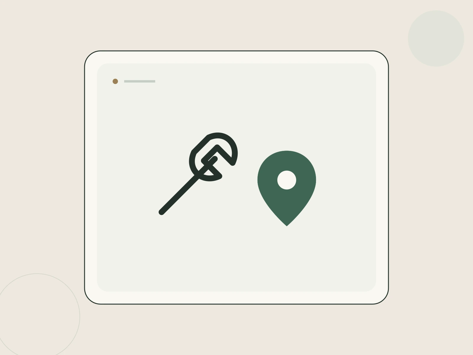 A service request form with a location marker and repair tool