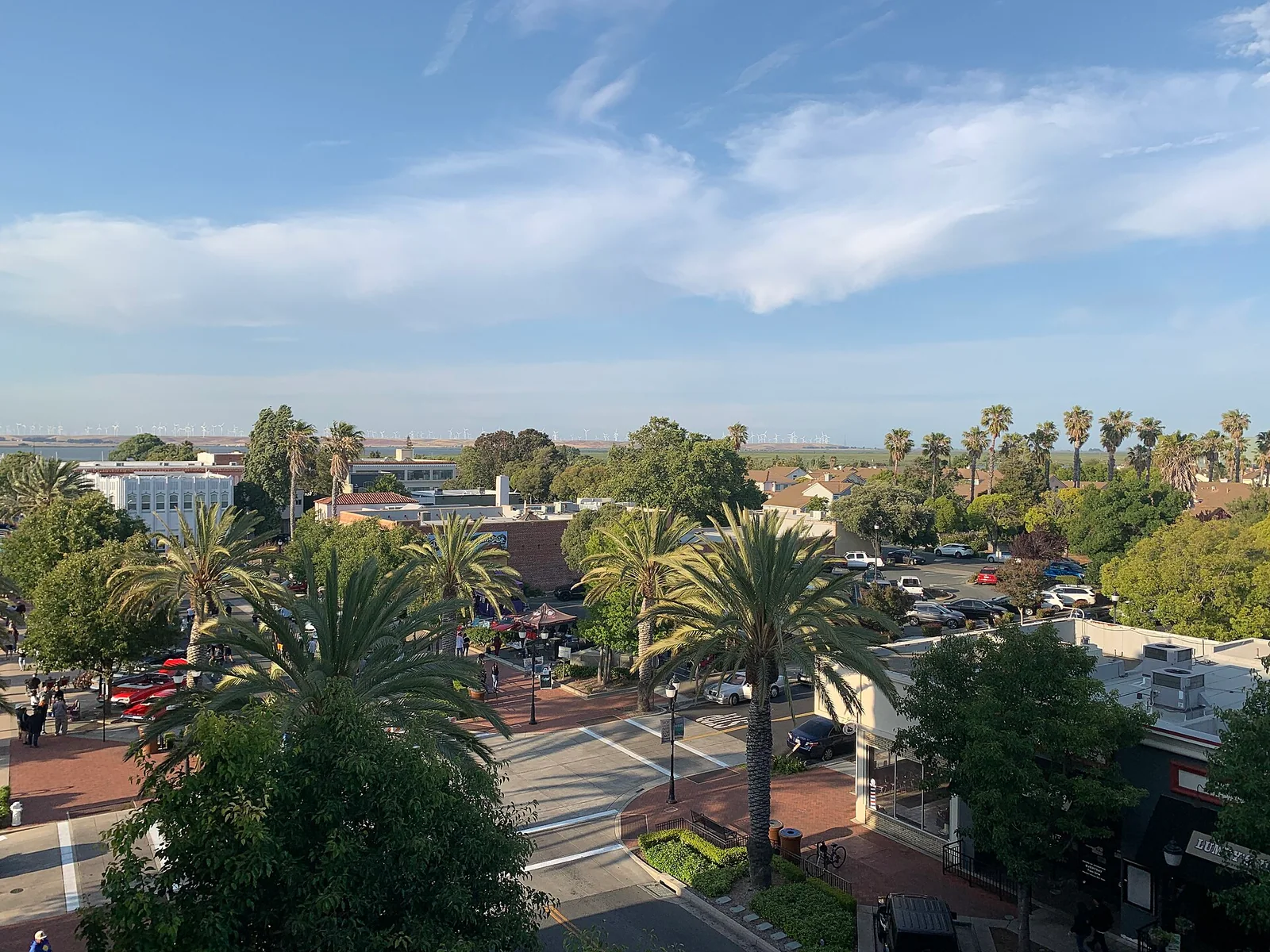 Historic storefronts and streetscape in Old Town Pittsburg, California